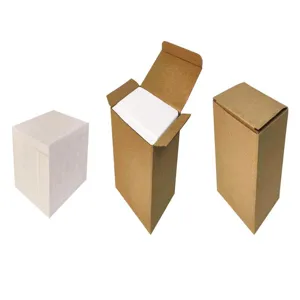 Detail view of brown cardboard packaging boxes with white protective foam interior.