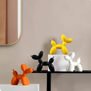 Modern minimalist resin balloon dog figurine, creative home decor ornament for living room desk.