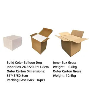 Custom packaging box set for modern minimalist Nordic balloon dog resin home decor.