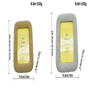 Detailed view of resin beaded photo frames showing exact dimensions, weight, and inner card.