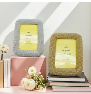Resin beaded photo frame 5x7 inch luxury tabletop picture frame for home office decor