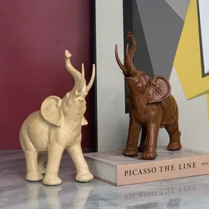 Modern luxury elephant animal figurine set resin home decor for living room TV cabinet