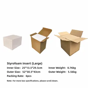Grande boite d'emballage pour ornament d'elephant, carton durable et protection en mousse.