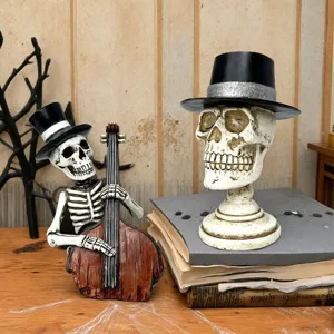 Halloween resin skeleton ornament gothic couple statue desktop window party decoration