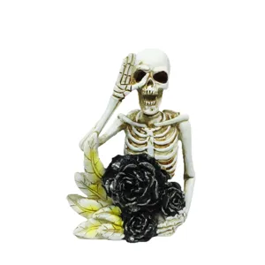 Halloween resin skeleton figurine gothic home decor desktop ornament spooky party props