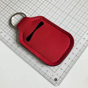 Funda protectora llavero botella neopreno rojo estuche portátil para lápiz labial