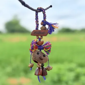 Fatto a mano seme naturale guscio di noce appendere carillon vento zaino ciondolo auto