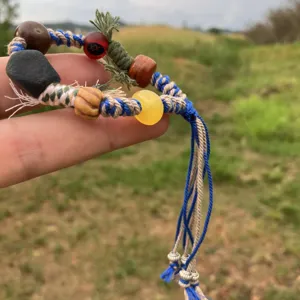 Pulsera tejida a mano de estilo tibetano con cuentas multicolor joyería étnica