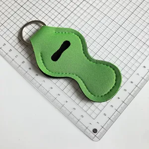 Porte-rouge à lèvres en néoprène avec anneau, étui portable pour baume
