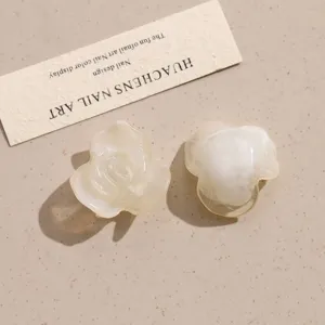 Ice transparent rose acrylic flower charm detail, perfect for DIY earrings and accessories.