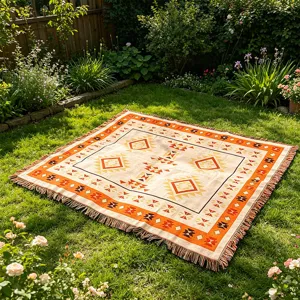 Bohemian Knitted Jacquard Blanket Ethnic Geometric Pattern Tassel Sofa Cover Throw Blanket Camping Mat Home Decor