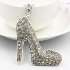 Rhinestone High Heel Keychain Crystal Bag Charm Fashion Shoe Pendant Key Ring Gift