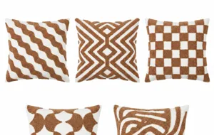 Cream tufted throw pillow cover 45cm geometric decorative cushion for living room sofa