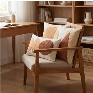 Housse de coussin tuftée au design géométrique abstrait moderne, tissu douillet pour canapé.