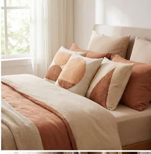 Housse de coussin tuftee geometrique moderne pour decorer salon chambre canape cosy