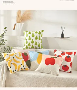Nordic minimalist fruit embroidered throw pillow cushion cover for living room sofa decor