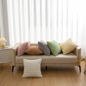 Plüsch Waffeldesign Kissen für Wohnzimmer Sofa, weiches Deko Kissen, gemütliche Heimdekoration