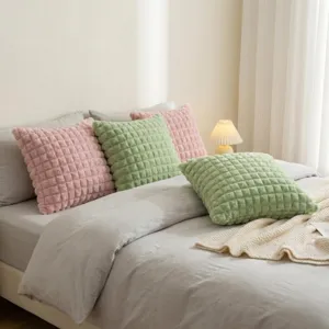 Skandinavisches Plüsch Waffel Kissen weiches gemütliches Deko Kissen für Sofa Schlafzimmer.