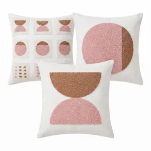 Housse de coussin touffetée géométrique moderne minimaliste, coussin décoratif de canapé doux.