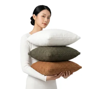 Teddyfleece Kissenbezug flauschig quadratisch Kissenhülle für Sofa Schlafzimmer Dekoration