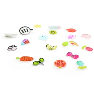 Joli Badge de Broche en Résine de Dessin Animé Conception de Plante Animaux Mode Accessoires de Vêtements Épinglette Cadeau