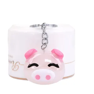Portachiavi maialino cartone animato rosa jelly, ciondolo adorabile per borse e regali creativi.