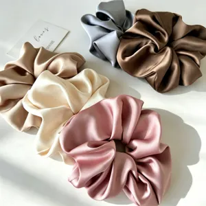 Koreaanse Stijl Chiffon Effen Kleur Dikke Darm Haarelastiek Voor Vrouwen Dagelijks Haarsieraden