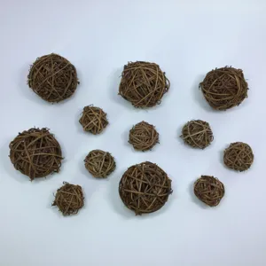 Natural Rattan Balls Decorative Vine Orbs for Christmas Floral Arrangement & Home Decor