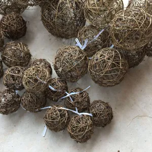 Natural rattan twig balls for floral arrangement, Christmas decoration, and holiday party setups.