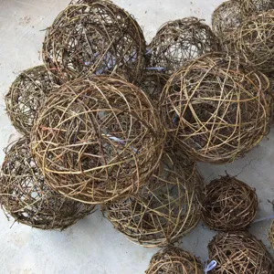 Natural woven vine balls decorative floral spheres for Christmas party decor detail