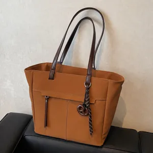 Stylish large capacity women tote bag retro casual commuting shoulder bag for daily use