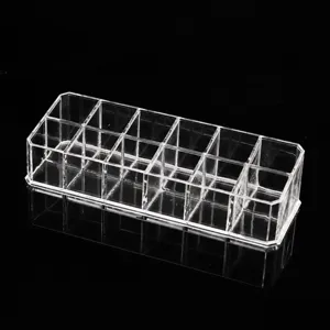Organizer per rossetti in acrilico trasparente a 12 griglie supporto per cosmetici desktop