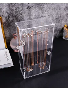 Transparenter Acryl Kettenorganizer Detailansicht, drehbarer Schmuckständer für Ketten.
