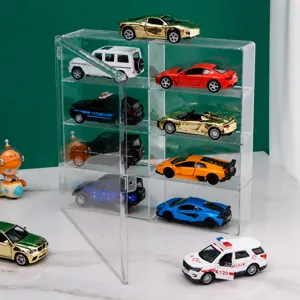 Vitrina de coche de juguete de acrílico transparente 1/32 organizador de gabinete de almacenamiento.