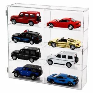 Vitrina de exhibición transparente de acrílico 1:32 para autos de juguete y modelos de colección.