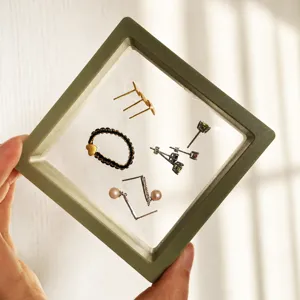 Anti-Oxidation PE Film Jewelry Storage Box Floating Transparent Display Case Stand