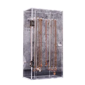 Transparenter Acryl Halsketten Display Kasten drehbarer Schmuck Organizer Ständer