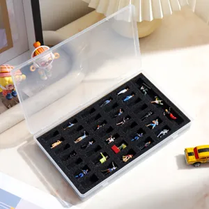 1:64 Miniatur Figuren Aufbewahrungsbox Transparente Staubdichte Box mit Schaumstoff Einlage