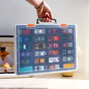 Boite de rangement transparente pour voitures miniatures 1:64 vitrine avec mousse portable.