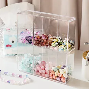Transparente Acryl Perlen Aufbewahrungsbox mit vielen Fächern für DIY Schmuckherstellung Handwerk.