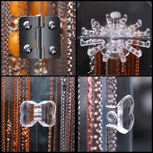 Transparent acrylic necklace display storage box with rotating hooks and magnetic butterfly handle.