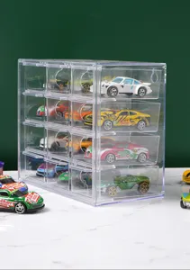 Vetrina in acrilico trasparente per modellini di auto in scala 1:64 organizer.