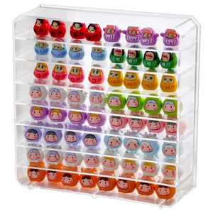 Transparente Acryl Vitrine fuer Blind Box Figuren und Miniatur Spielzeug Aufbewahrung.