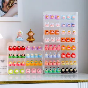 Transparente Acryl Aufbewahrungsbox fuer Blind Box Figuren, Miniaturen und kleine Sammlerstuecke.