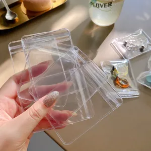 Clear PVC jewelry sealing bags portable small size plastic zip storage bags anti-oxidation