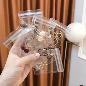 Transparent PVC Self-Sealing Bags Resealable Small Clear Plastic Bags For Jewelry Earrings Storage Anti-Oxidation