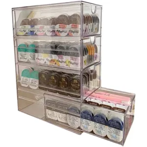 Scatola portaoggetti da scrivania in acrilico cassettiera trasparente multi-livello per