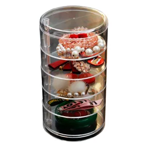 Klarer Acryl drehbarer Schmuckorganizer mehrschichtige Aufbewahrungsbox fuer Ohrringe