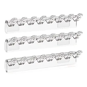 Acrylic Jewelry Organizer Wall Mounted Necklace Bracelet Display Rack Holder with Clips