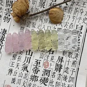 Natural Crystal Wenchang Pen And Fox Carving Pendant Multifunctional Crystal Gemstone Carved Pendant Jewelry Gift